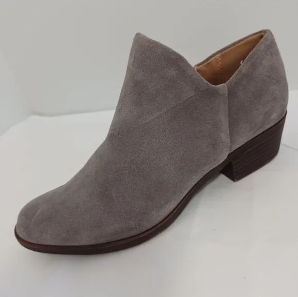 LUCKY BRAND suede ankle boots boots zip-up gray size 7m-(37.1/2) soft leather - Picture 4 of 11